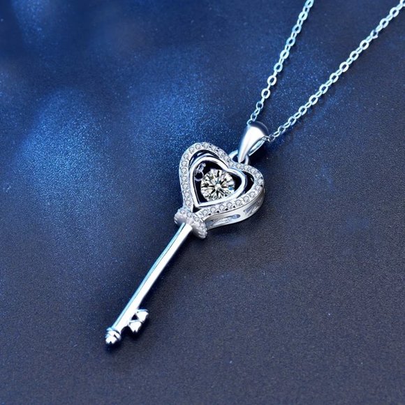 1/2ct. t.w. Diamond Dancing Key Necklace - Picture 3 of 15